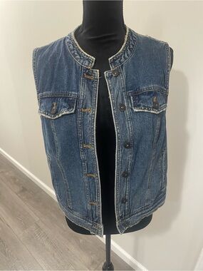 Free People Indigo Denim Vest with Branded Tag
